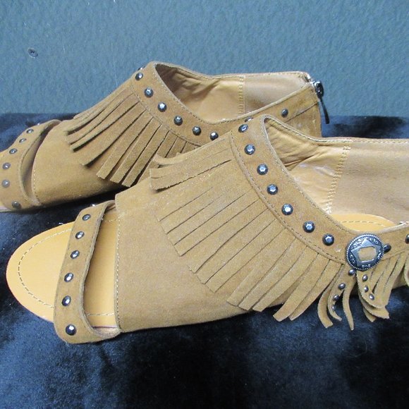 BOHO Fringe Open Toe Sandal Size 9 - Picture 7 of 8